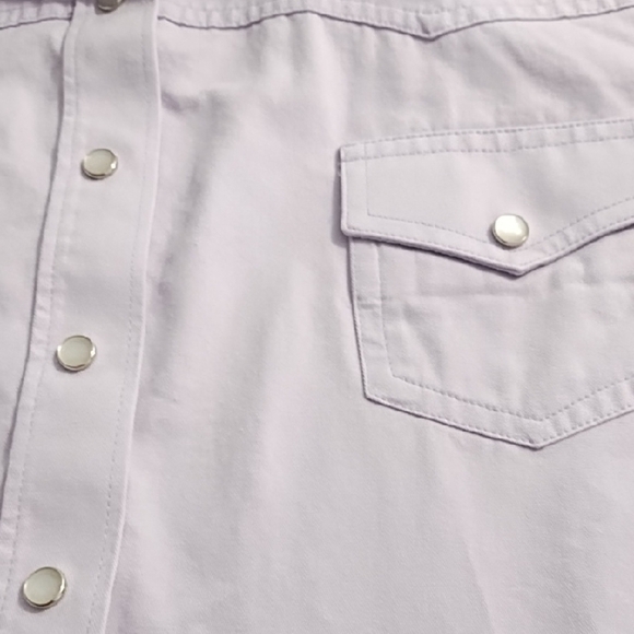 Rockies Lavendar Western Pearl Snap Up Shirt Cotton Canvas Vintage Y2K - Picture 4 of 11